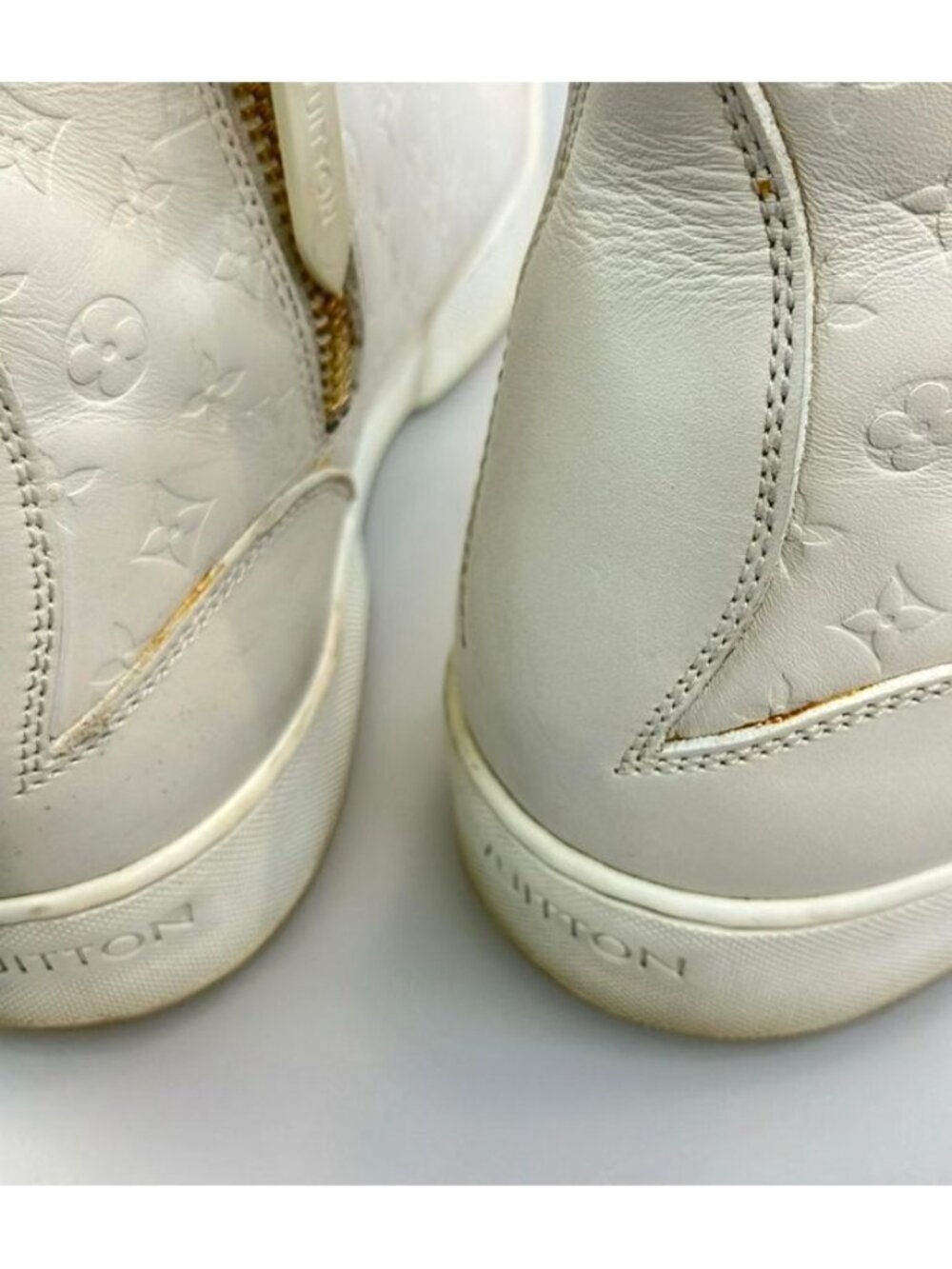 Louis Vuitton High Cut Sneakers Side Zip Monogram 37 - Picture 9 of 10